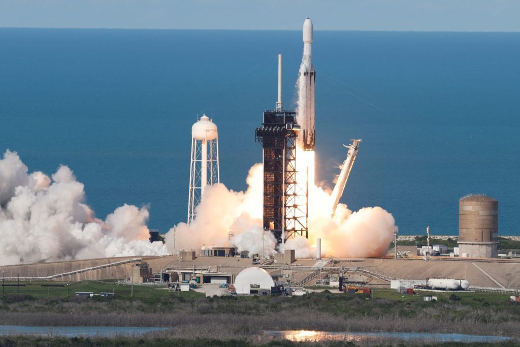 A SpaceX Falcon Heavy rocket lifts off with the fourth and final satellite of the next-generation series of geostationary weather satellites for NASA and NOAA in Cape Canaveral, Florida, U.S. June 25, 2024. REUTERS