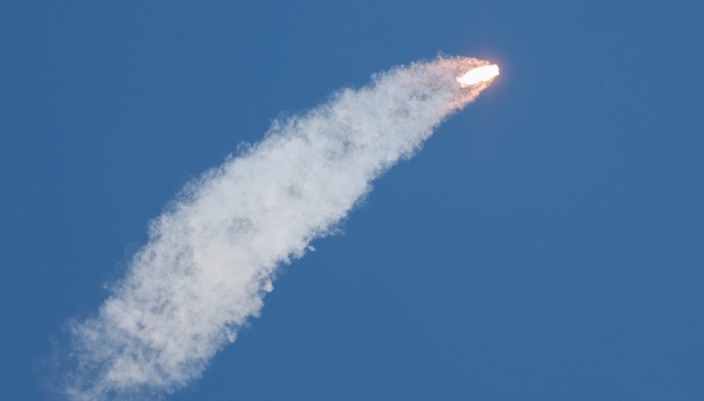 A SpaceX Falcon Heavy rocket lifts off with the fourth and final satellite of the next-generation series of geostationary weather satellites for NASA and NOAA in Cape Canaveral, Florida, U.S. June 25, 2024. REUTERS